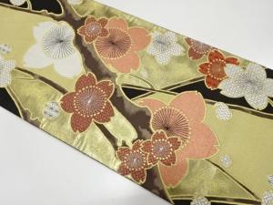 桜模様織り出し　振袖用袋帯